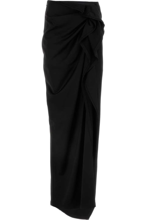 Fashion for Women Dries Van Noten Black Satin Sinas Skirt