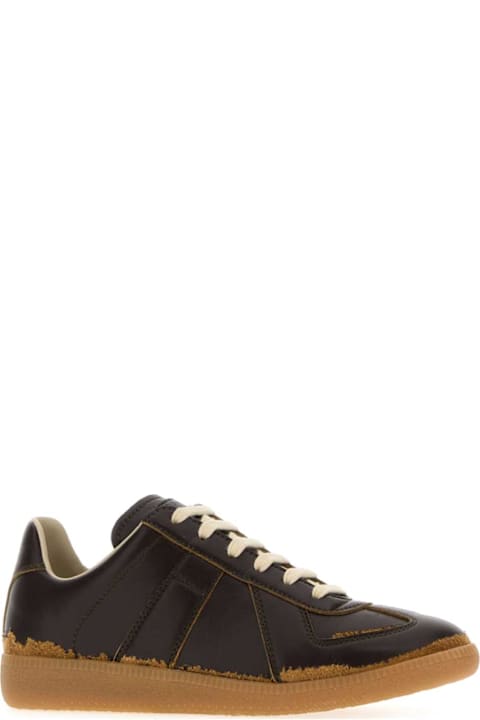 Homeware Maison Margiela Brown Leather Replica Sneakers