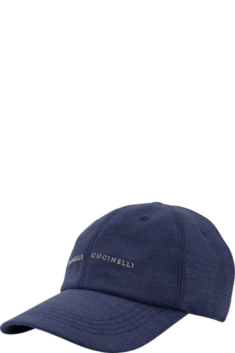 Brunello Cucinelli Hats for Men Brunello Cucinelli Logo Embroidered Baseball Cap
