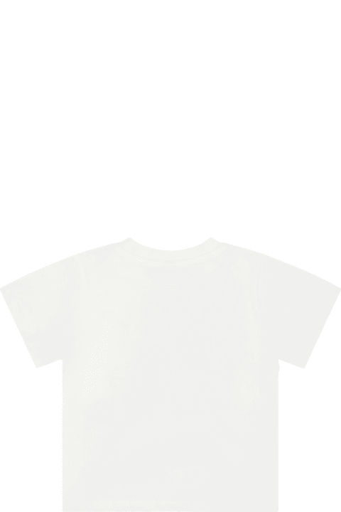 Topwear for Baby Boys Stella McCartney Kids White T-shirt For Baby Boy With Hammerhead Shark