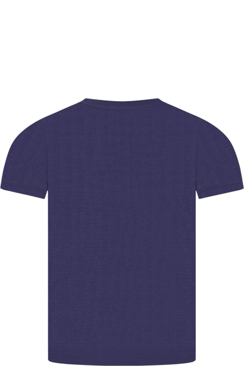 Blue T-shirt For Boy With Logo
