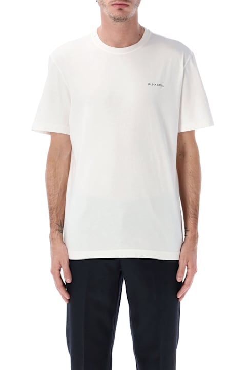 أدوات منزلية Golden Goose Golden Goose Vintage White Cotton Logo T-shirt
