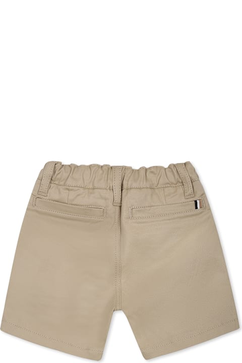 Homeware Hugo Boss Beige Shorts For Baby Boy With Logo