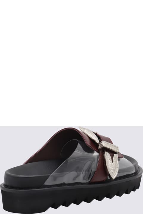 Toga Pulla Sandals for Women Toga Pulla Burgundy Leather Flats
