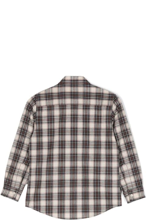 ボーイズ シャツ Il Gufo Multiucolour Shirt With Checkered Motif And Buttoned Fastening In Cotton Boy