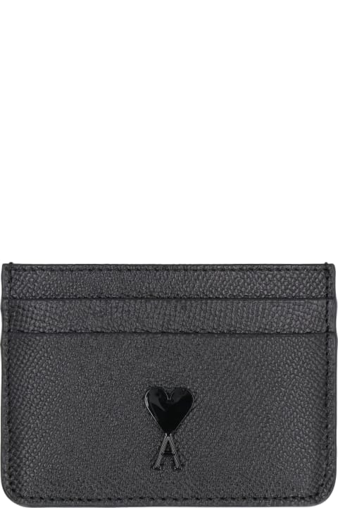 Wallets for Women Ami Alexandre Mattiussi Logo Detail Leather Card Holder