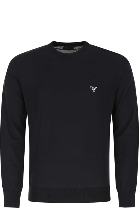 Clothing for Men Prada Midnight Blue Wool Sweater