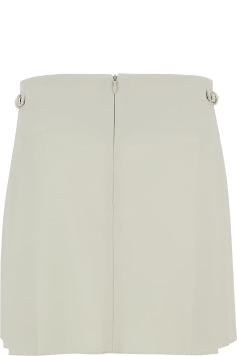 Low Classic Skirts for Women Low Classic White Pleated Mini-skirt In Tech Fabric Woman