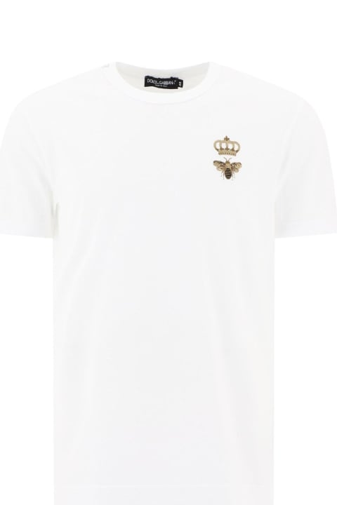 メンズ Dolce & Gabbanaのトップス Dolce & Gabbana Logo Embroidered T-shirt