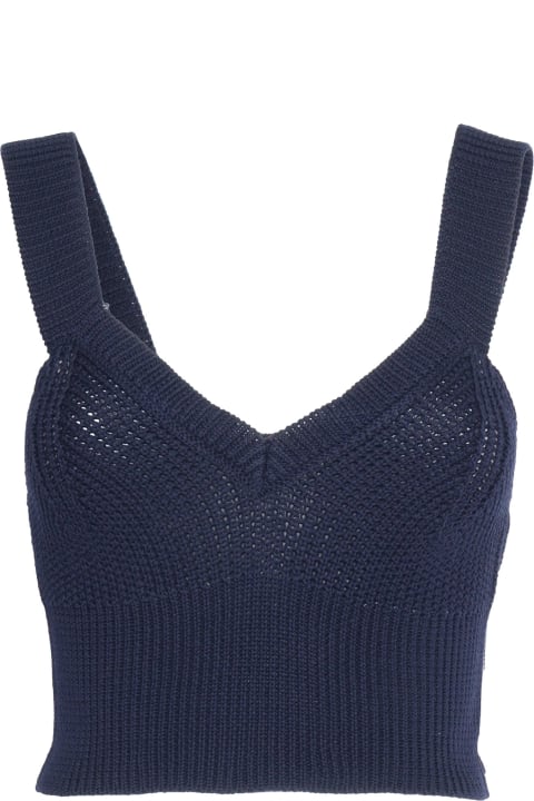 Ballantyne ملابس علوية لـ السيدات Ballantyne Perforated Blue Top