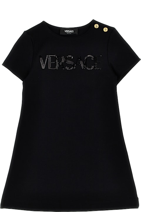 Versace فساتين لـ بنات Versace Sequin Logo Dress