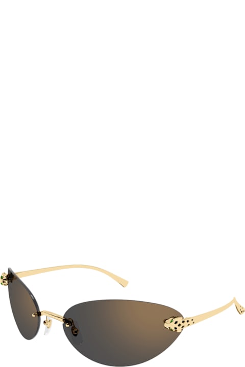 Cartier Eyewear for Kids Cartier Eyewear Cartier Ct0635s Panthère De Cartier 001 Gold Grey Sunglasses