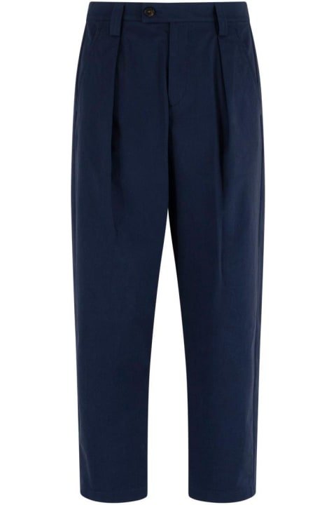 A.P.C. Pants for Women A.P.C. Gabardine Pleated Tapered Slim-cut Trousers