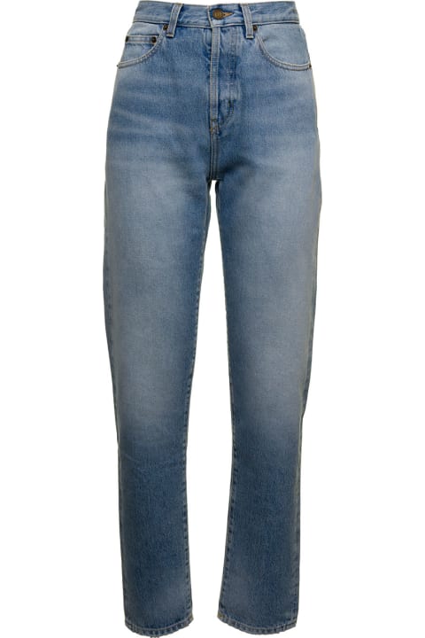 Saint Laurent Woman's High Waist Slim Fit  Denim Jeans