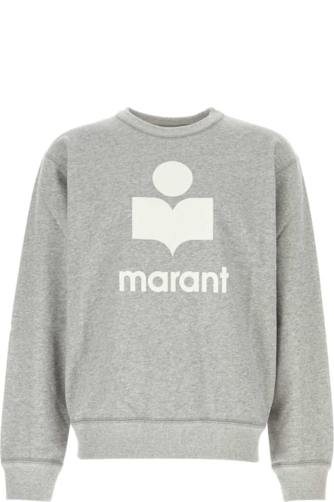 Isabel Marant Fleeces & Tracksuits for Men Isabel Marant Melange Grey Cotton Blend Oversize Mikoy Sweatshirt