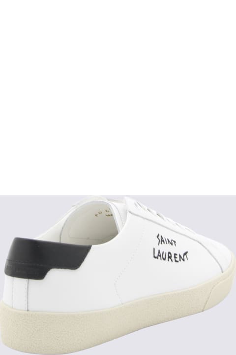 Saint Laurent Sale for Men Saint Laurent Off White And Black Leather Court Classic Sl/06 Sneakers