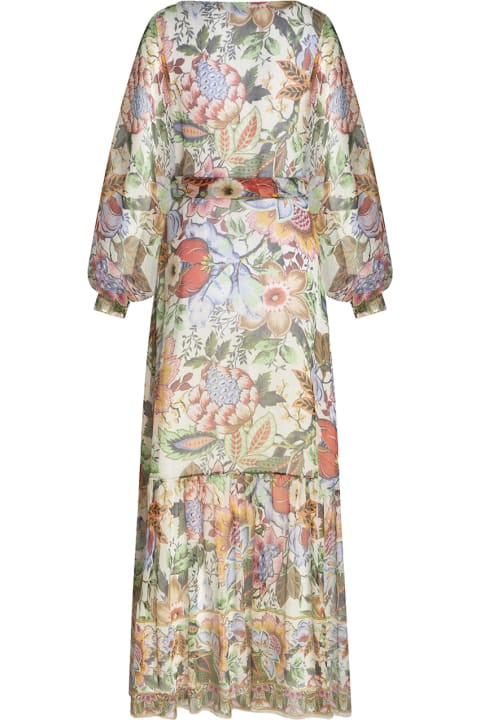 Jumpsuits for Women Etro Multicoloured Printed Silk Long Dress