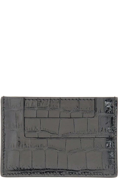Wallets for Women Tom Ford Logo Plaque Embossed Cardholder