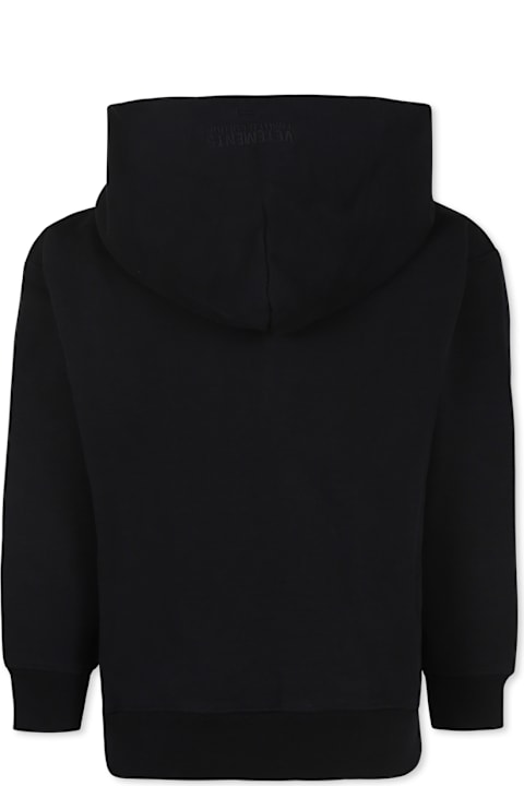 VETEMENTS ملابس علوية لـ أولاد VETEMENTS Black Sweatshirt For Kids With Logo