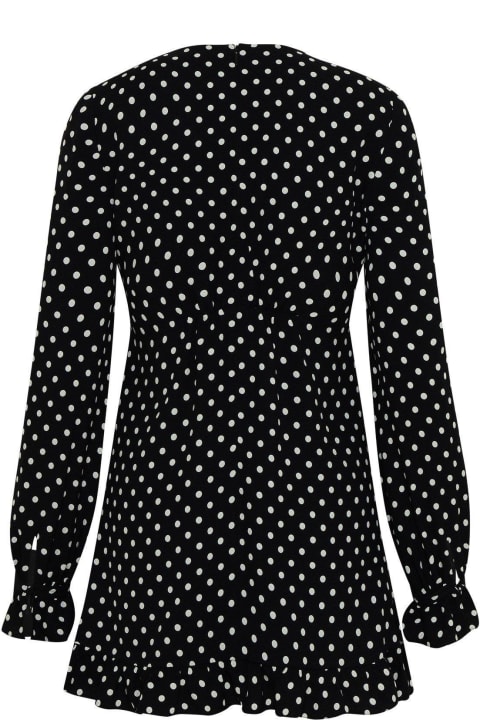 Saint Laurent Clothing for Women Saint Laurent V-neck Polka-dot Mini Dress