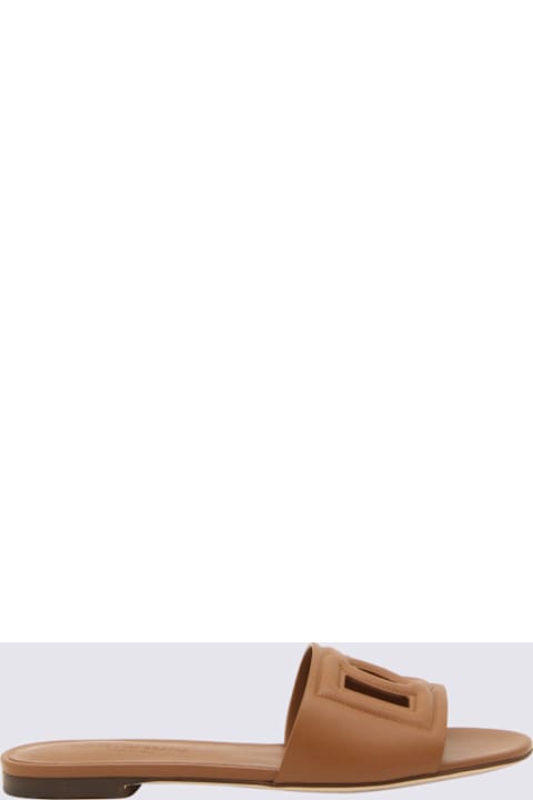 Dolce 
Gabbana Light Brown Leather Flats