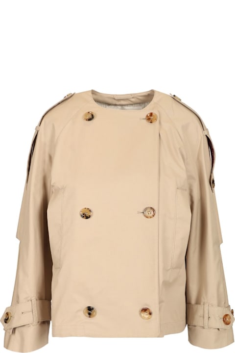 Max Mara The Cube Coats & Jackets for Women Max Mara The Cube Crewneck Trench Coat In Anti-drop Twill