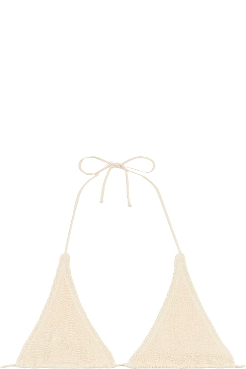 Homeware MC2 Saint Barth Woman White Crinkle Triangle Top Guiana