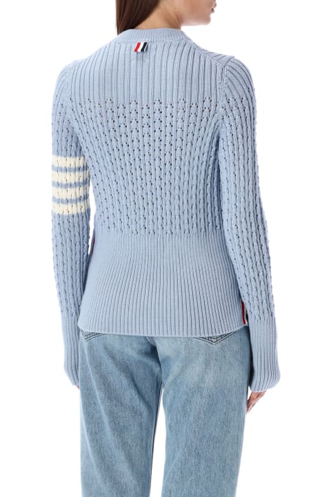 Sweaters for Women Thom Browne Pointelle Rib Stitch Boxy Pull