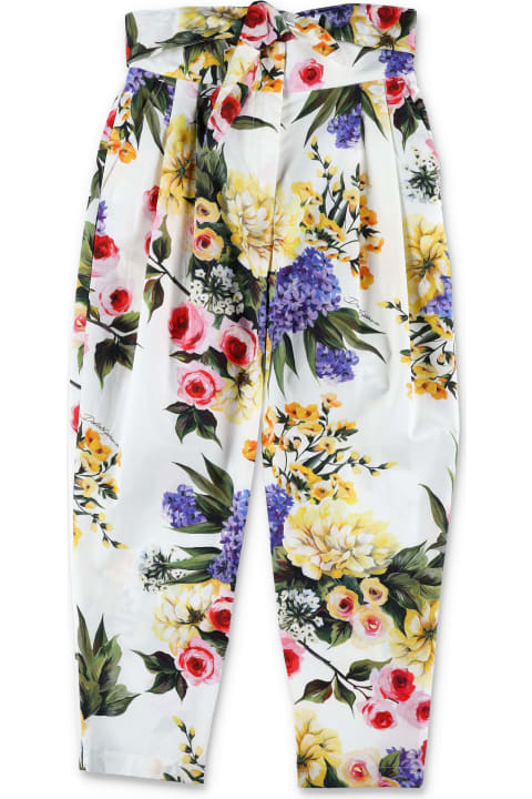 Dolce & Gabbana for Girls Dolce & Gabbana Garden Print Poplin Pants