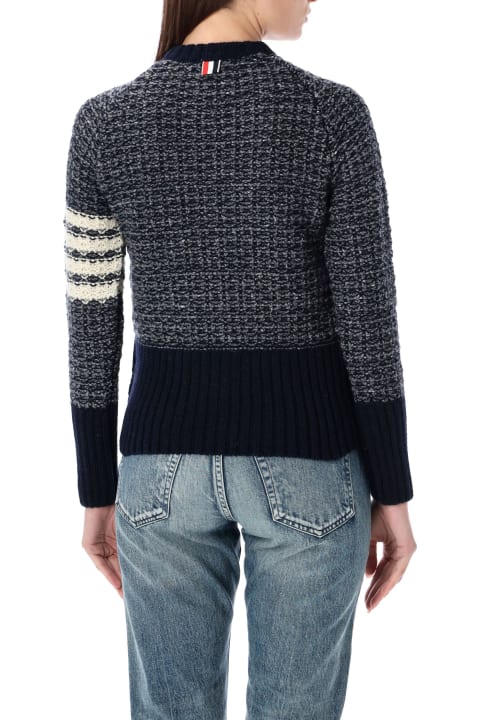 Thom Browne Sweaters for Women Thom Browne Tuck Stitch Raglan Sleeve Crew Neck Pullover