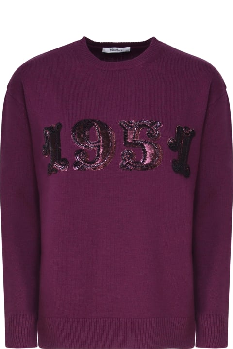 Max Mara Fleeces & Tracksuits for Women Max Mara Plata Pullover In Wool, Cashmere And Sequins