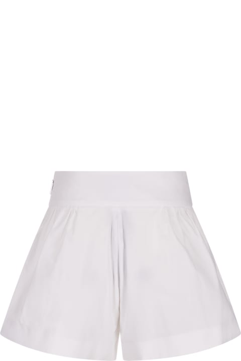 Clothing for Women MSGM Flared Shorts In White Poplin