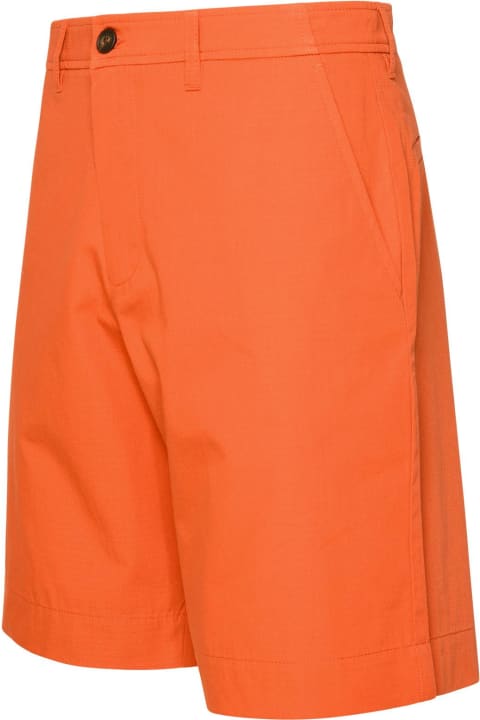 メンズ Maison Kitsunéのボトムス Maison Kitsuné 'board' Orange Cotton Bermuda Shorts