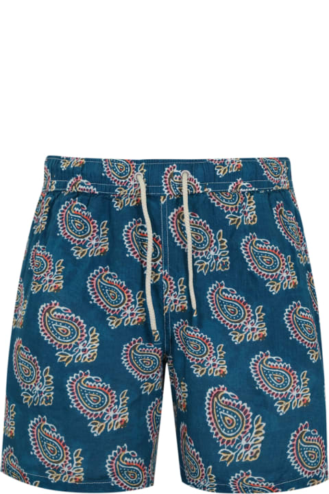 Swimwear for Men MC2 Saint Barth Linen Swimsuit With Paisley Print