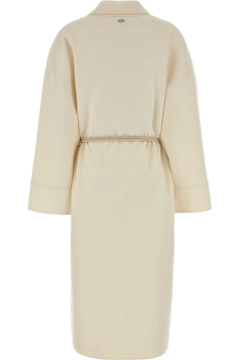 Agnona for Men Agnona Ivory Wool Blend Coat