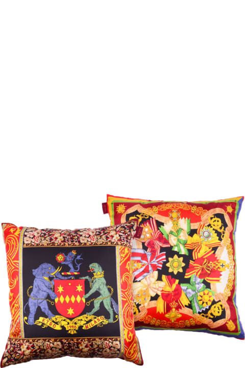 インテリア Etro Cushion In Printed Silk Twill