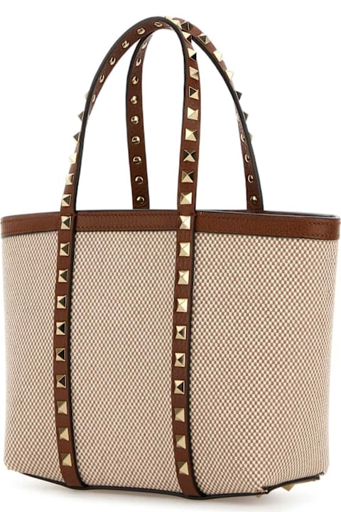 Homeware Valentino Garavani Two-tone Canvas Medium Rockstud Handbag
