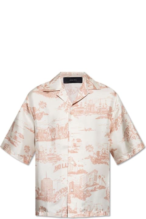 AMIRI Shirts for Men AMIRI La Landmark Printed Short-sleeved Shirt