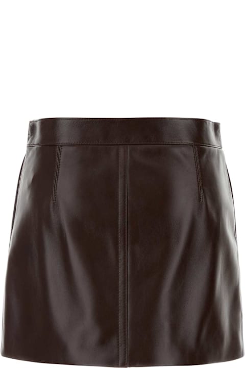 Gucci Clothing for Women Gucci Burgundy Leather Mini Skirt