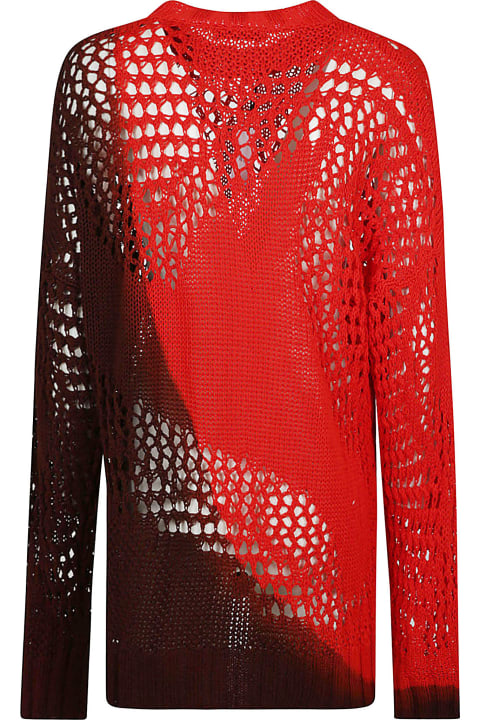 Sale for Women The Attico Rib Trim Perforated Colourblock Sweatshirt