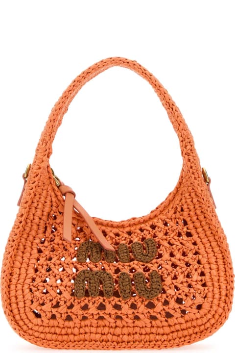 Miu Miu Totes for Women Miu Miu Orange Crochet Handbag