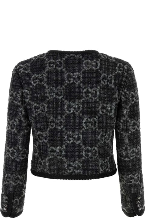 Sweaters for Women Gucci Embroidered Tweed Blazer
