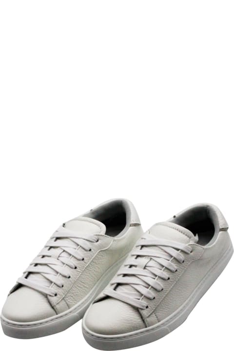 Fabiana Filippi Sneakers for Women Fabiana Filippi Sneakers In Soft Textured Leather With Rows Of Monili On The Back. Lace Closure