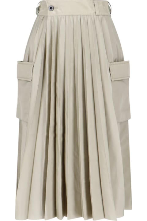 Sacai Skirts for Women Sacai Pleated Midi Skirt