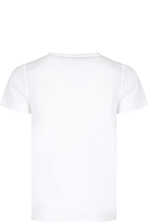 Gucci Topwear for Girls Gucci White T-shirt For Kids With Logo Gucci 1921