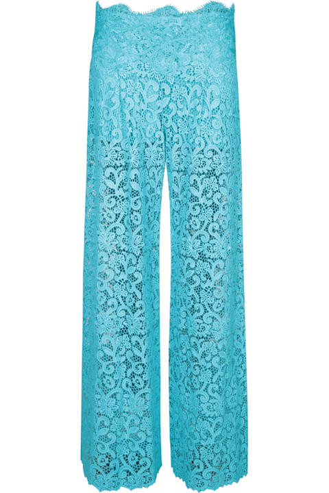 Ermanno Scervino سراويل طويلة وقصيرة لـ السيدات Ermanno Scervino Blue Macramã© Pants