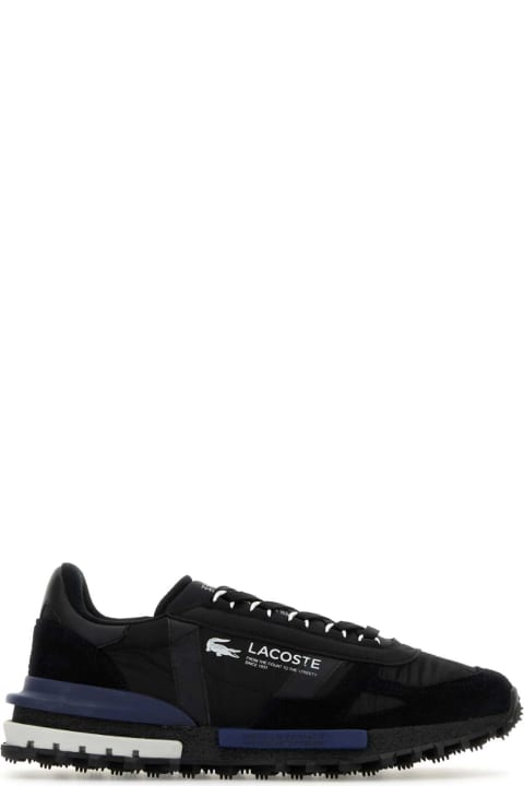 Lacoste أحذية لـ القسم الرجالي Lacoste Black Fabric And Suede Elite Active Sneakers