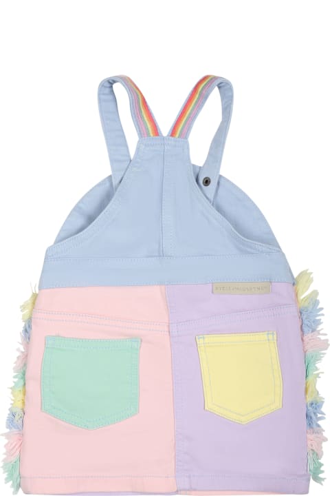 Topwear for Baby Girls Stella McCartney Kids Multicolor Dungarees For Baby Girl With Patch Logo