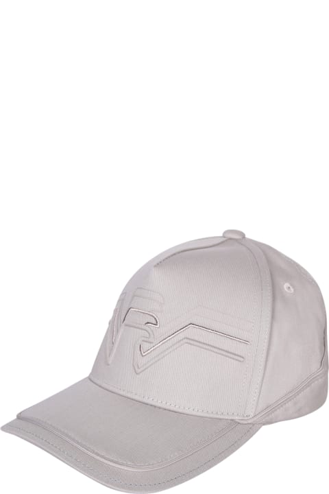 Emporio Armani Hats for Men Emporio Armani Lettering Logo White Baseball Hat