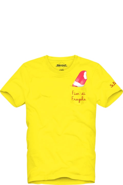 メンズ新着アイテム MC2 Saint Barth Fior Di Fragola Cotton T-shirt With Embroidery| Algida® Special Edition